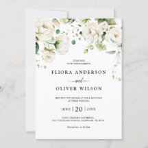 White Ivory Cream Roses Floral Botanical Wedding I