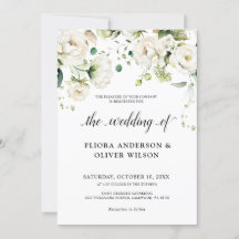 White Ivory Cream Roses Floral Botanical Wedding