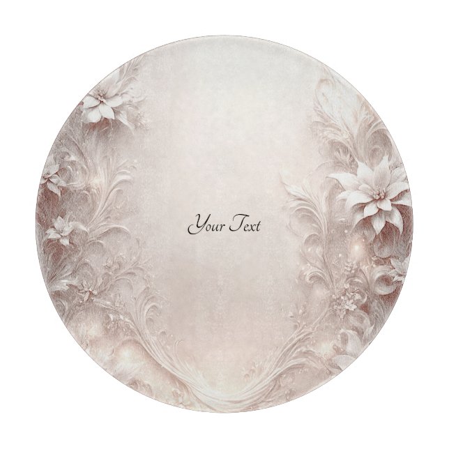 White Ivory Floral Cutting Board (Front)