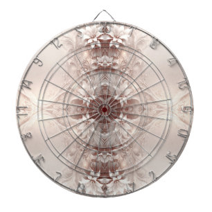 White Ivory Floral Dartboard
