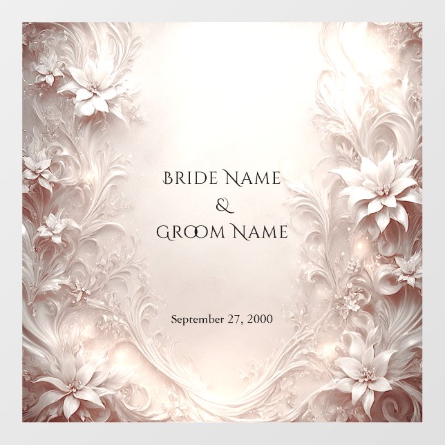 White Ivory Floral Floor Decal (Front)