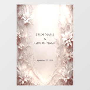 White Ivory Floral Floor Decal