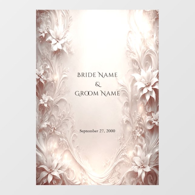 White Ivory Floral Floor Decal (Front)