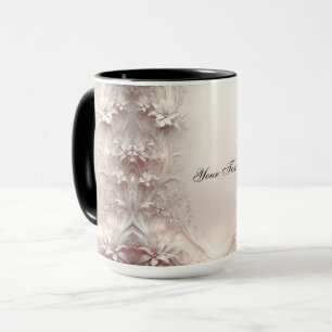 White Ivory Floral Mug