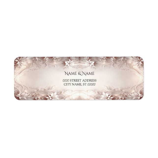 White Ivory Floral Return Address Label (Front)