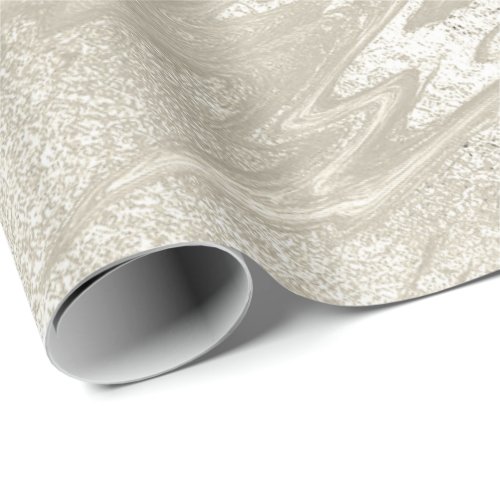 White Ivory Gold Marble Molten Pastel Metal Titani Wrapping Paper