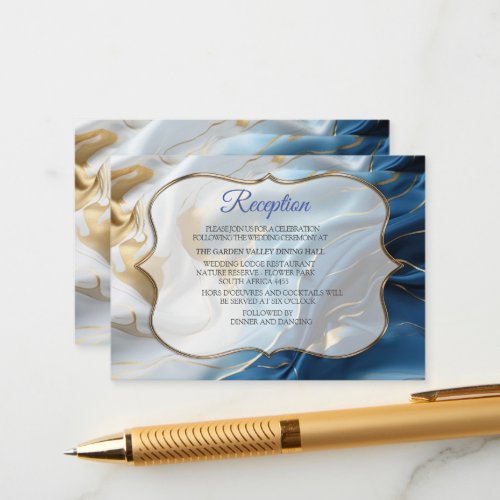 White  ivory gold marble on a silk enclosure card