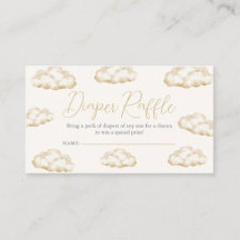 White Ivory Heaven Sent Baby Shower Diaper Raffle