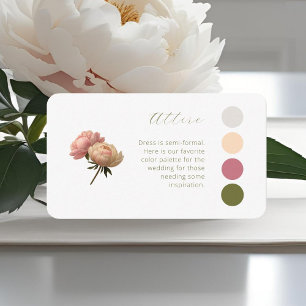 White & Ivory   Rose Wedding Attire Dress Code Enclosure Card
