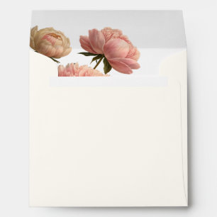 White & Ivory Square Rose Wedding Envelope
