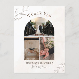 White Ivory Thank You Wedding Card