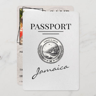 White Jamaica Passport Save The Date