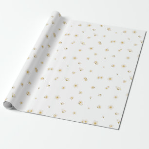 White Japanese White Plum Blossom Floral Patt Wrapping Paper