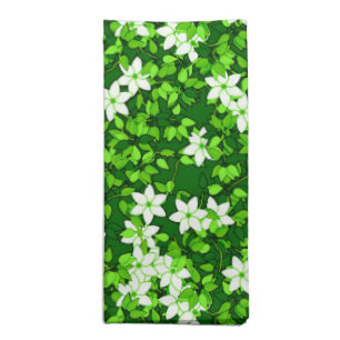 White Jasmine Among Green Leaves Cloth Napkin