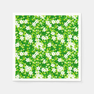 White jasmine among green leaves napkins