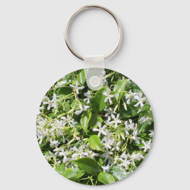 White Jasmine Flowers Keychain (Front)
