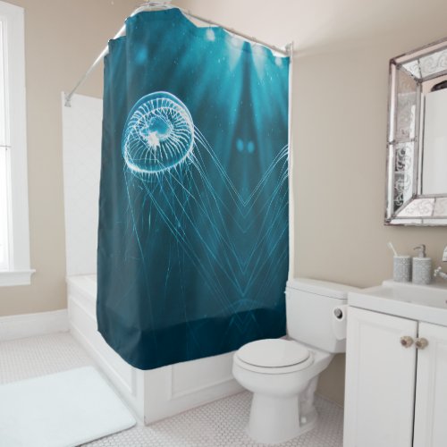 White Jellyfish Shower Curtain