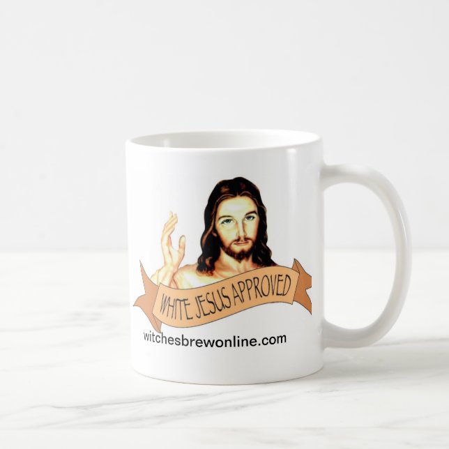 White Jesus Approved Mug (Right)