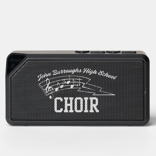 White John Burroughs High School Choir Logo Bluetooth Speaker (Front)