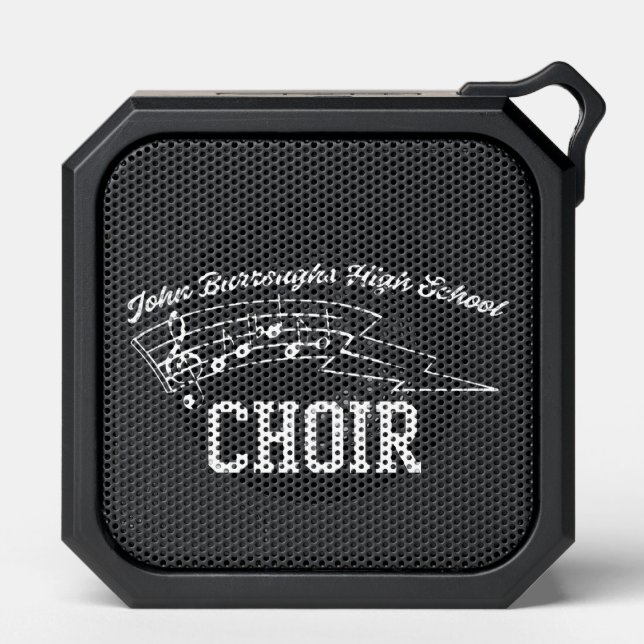 White John Burroughs High School Choir Logo Bluetooth Speaker (Front)