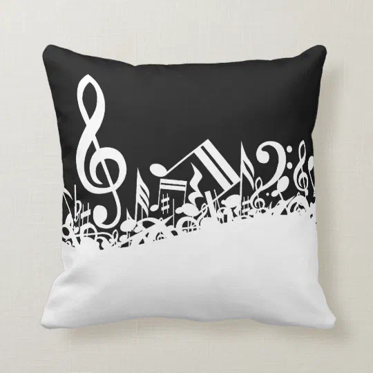 16x16 Multicolor Art Of Music Heart Note-for Music Lovers & Artists Throw Pillow 