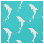 White Jumping Dolphin With Bubbles Fabric