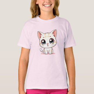 White Kawaii Kitten T-Shirt