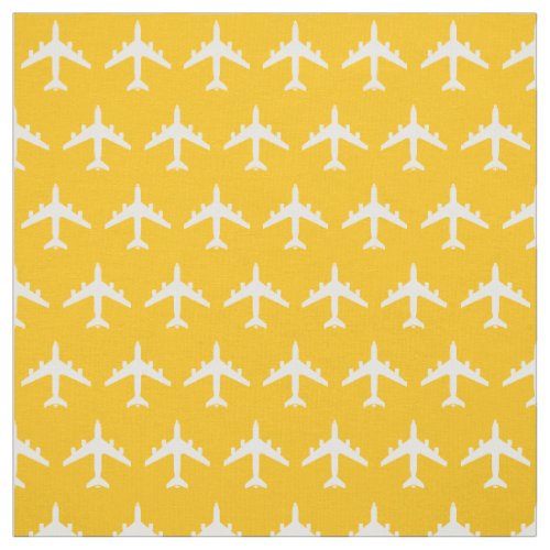 White KC_135 Refueling Jet Airplane on Yellow Fabric