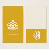 White Keep Calm Crown on Gold Background (Front & Back)
