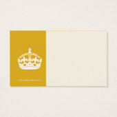 White Keep Calm Crown on Gold Background (Back)