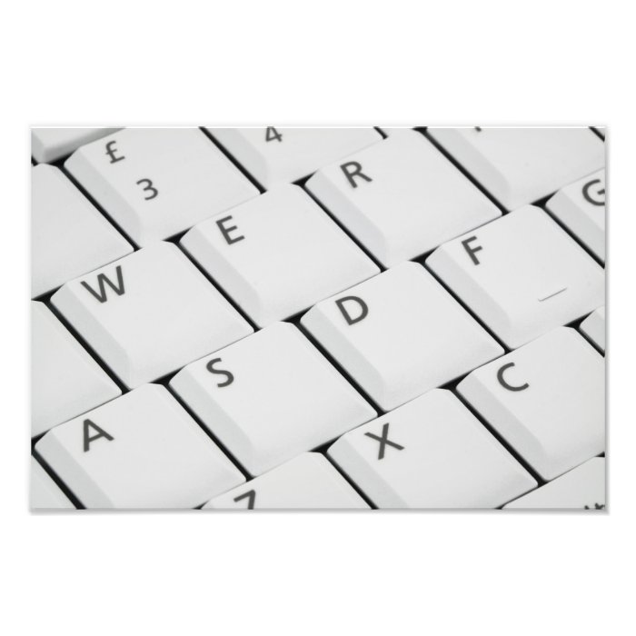 White Keyboard Detail Photo Art