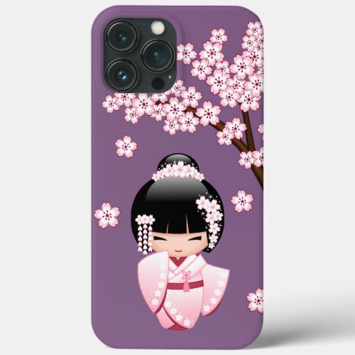 White Kimono Kokeshi Doll _ Cute Geisha Girl iPhone 13 Pro Max Case