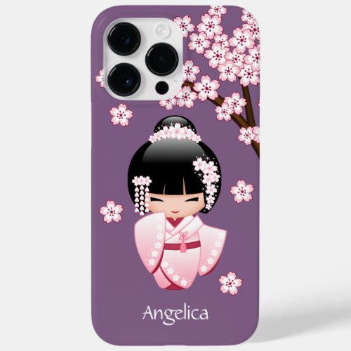 White Kimono Kokeshi Doll _ Cute Geisha Girl Case_Mate iPhone 14 Pro Max Case