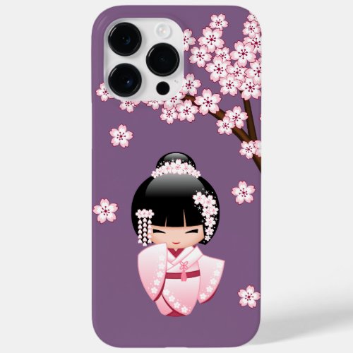 White Kimono Kokeshi Doll _ Cute Geisha Girl Case_Mate iPhone 14 Pro Max Case