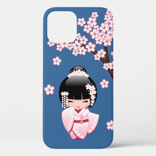 White Kimono Kokeshi Doll _ Cute Geisha Girl iPhone 12 Pro Case