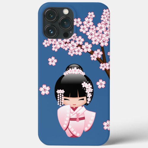 White Kimono Kokeshi Doll _ Cute Geisha Girl iPhone 13 Pro Max Case