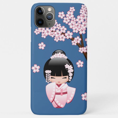 White Kimono Kokeshi Doll _ Cute Geisha Girl iPhone 11 Pro Max Case