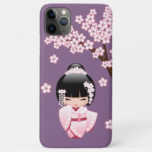 White Kimono Kokeshi Doll _ Cute Geisha Girl iPhone 11 Pro Max Case