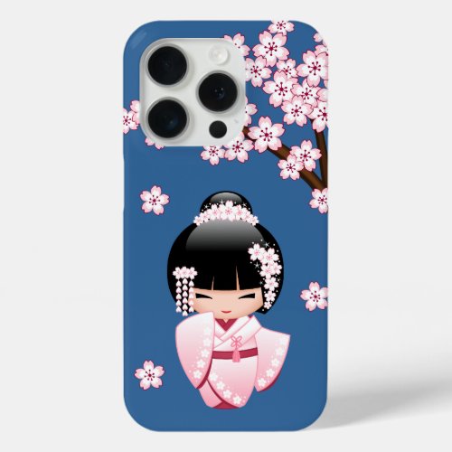 White Kimono Kokeshi Doll _ Cute Geisha Girl iPhone 15 Pro Case