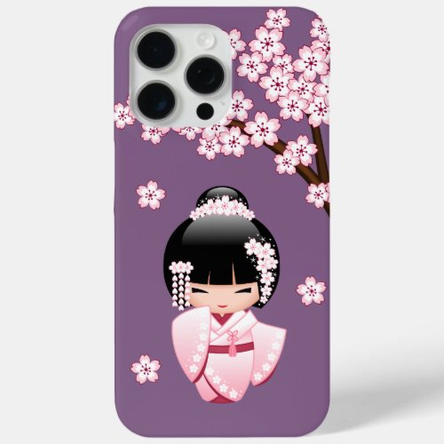 White Kimono Kokeshi Doll _ Cute Geisha Girl iPhone 15 Pro Max Case