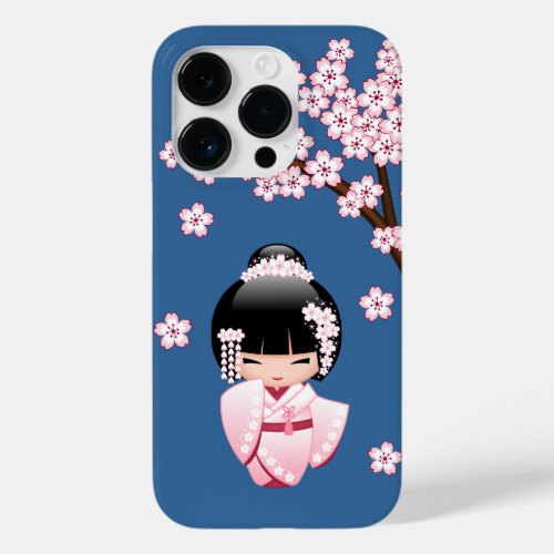 White Kimono Kokeshi Doll _ Cute Geisha Girl Case_Mate iPhone 14 Pro Case