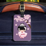 White Kimono Kokeshi Doll - Cute Geisha Girl Luggage Tag at Zazzle