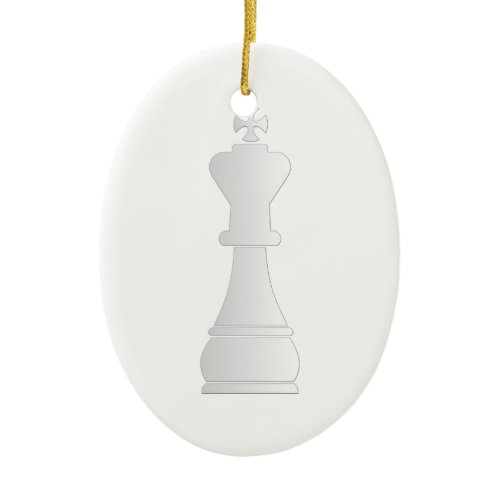 White king chess piece ceramic ornament