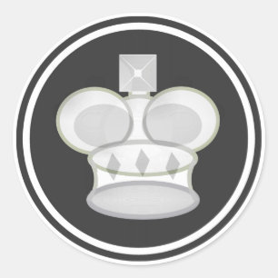 White King Chess Piece Classic Round Sticker