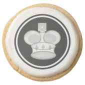White King Chess Piece Round Shortbread Cookie (Front)