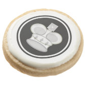 White King Chess Piece Round Shortbread Cookie (Angled)