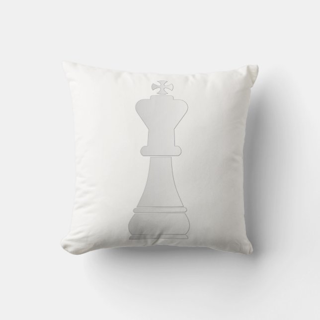 White king chess piece throw pillow (Front)