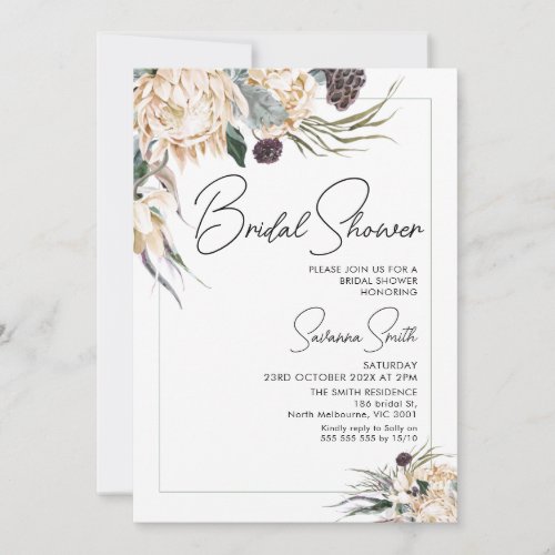 White King Protea Bridal Shower Invitation
