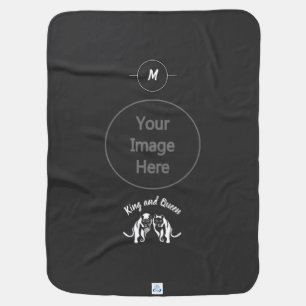 White Kings and Queens Black Leo Lion and Lioness Baby Blanket