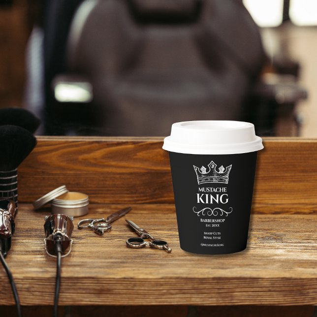 White King's Crown and Mustache Barbershop  Paper Cups (Creator Uploaded)